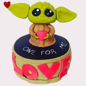 Mini pastel personalizado de baby yoda