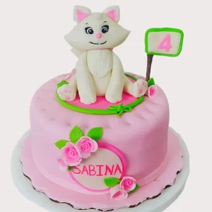 Pastel personalizado para niña - gatita